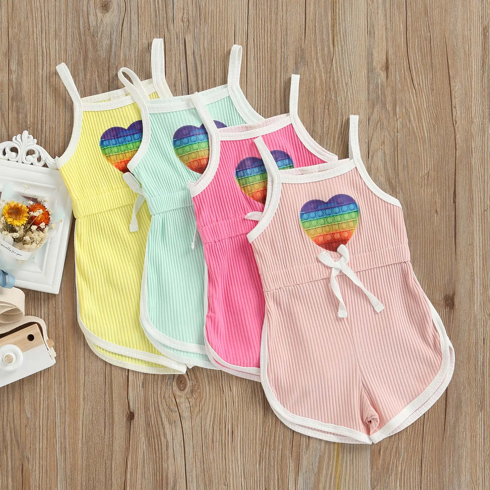 Toddler Baby Girls Clothing Summer Casual Playsuit Sleeveless Square Collar Push Bubbles Fidget Toy Heart Shaped Print Rompers
Toddler Baby Girls Clothing Summer Casual Playsuit Sleeveless Square Collar Push Bubbles Fidget Toy Heart Shaped Print Rompers