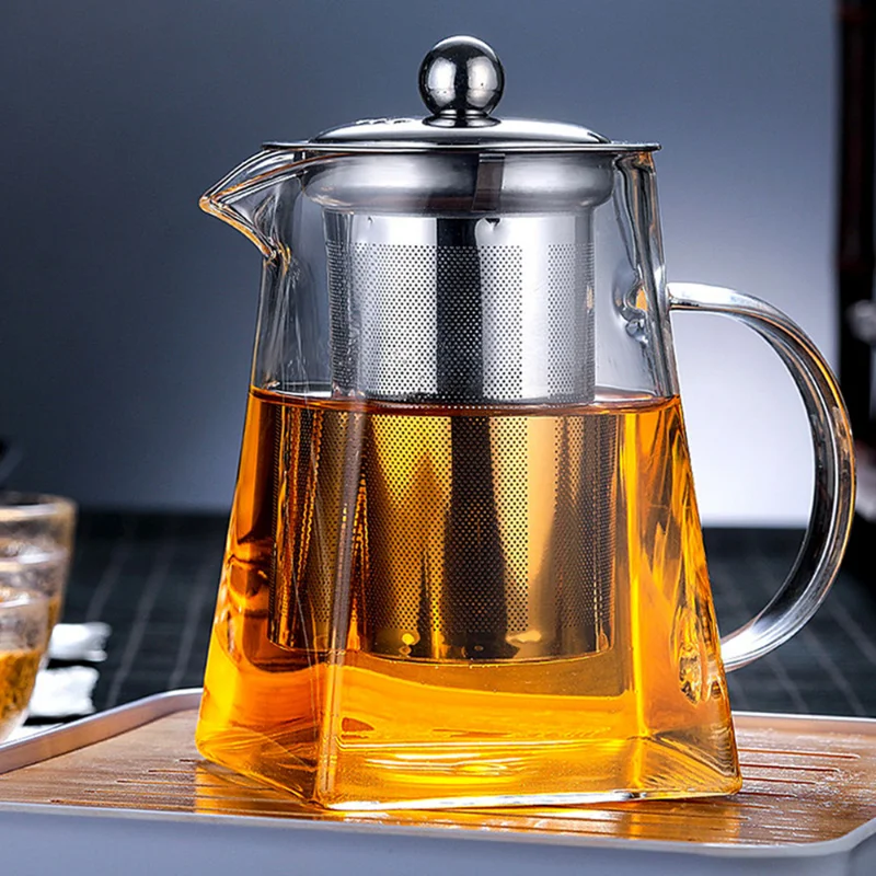 Teapot Glass with Infuser Herbal Pot Mug Clear Kettle Heated Resistant Container Flower Tea Square Filter Glass Tea Pot Teaware
Teapot Glass with Infuser Herbal Pot Mug Clear Kettle Heated Resistant Container Flower Tea Square Filter Glass Tea Pot Teaware