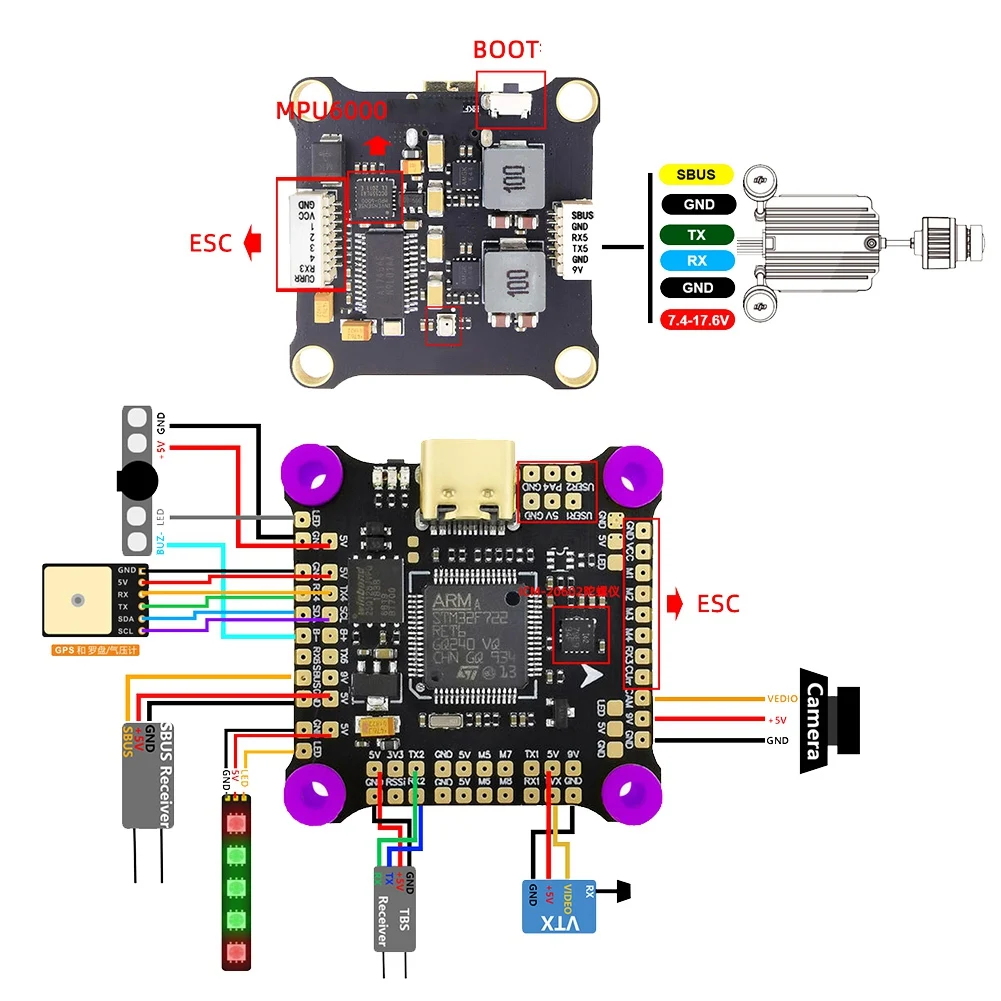 F7 F722 Stack Flight Controller with 32Bit 45A BLheli S 3-6S 4In1 Brushless ESC Flytower for RC FPV Drone
F7 F722 Stack Flight Controller with 32Bit 45A BLheli S 3-6S 4In1 Brushless ESC Flytower for RC FPV Drone