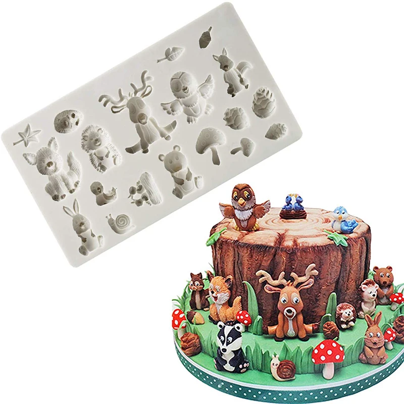

Forest Animals Fondant Molds Zoo Animal Silicone Mold for Chocolate Candy Gum Paste Polymer Clay Resin Sugar Craft Cake Cupcake