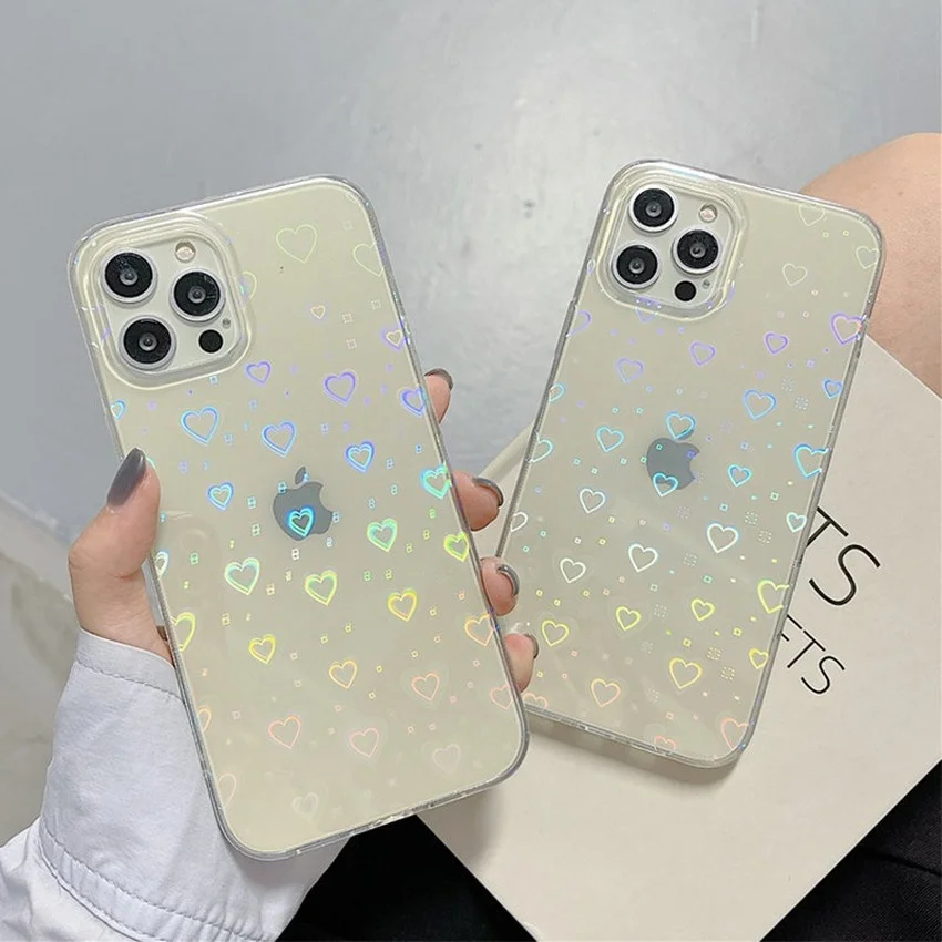 Funda Coque for Iphone 13 11 12 Pro Max Case for Iphone X XS MAX XR 7 8 Plus Phone Case Laser Love Heart Pattern Clear Cover
Funda Coque for Iphone 13 11 12 Pro Max Case for Iphone X XS MAX XR 7 8 Plus Phone Case Laser Love Heart Pattern Clear Cover