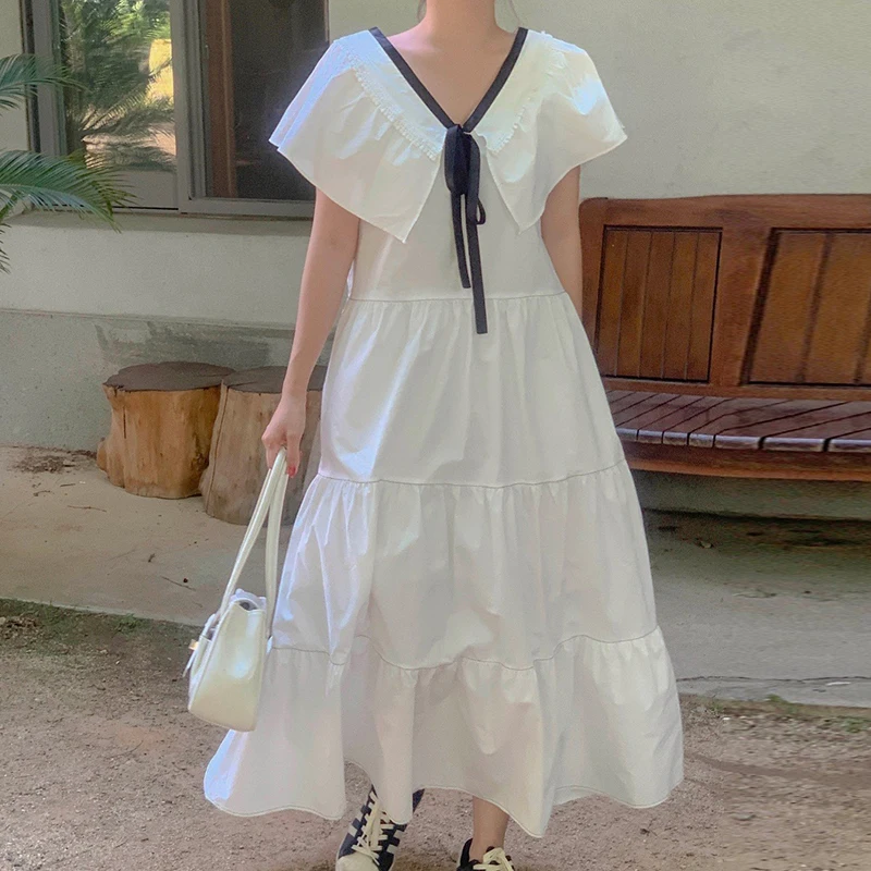 SuperAen 2022 Summer V-neck Bow Fold Layering Loose Flying Sleeve A Line Casual Dresses for Women
SuperAen 2022 Summer V-neck Bow Fold Layering Loose Flying Sleeve A Line Casual Dresses for Women