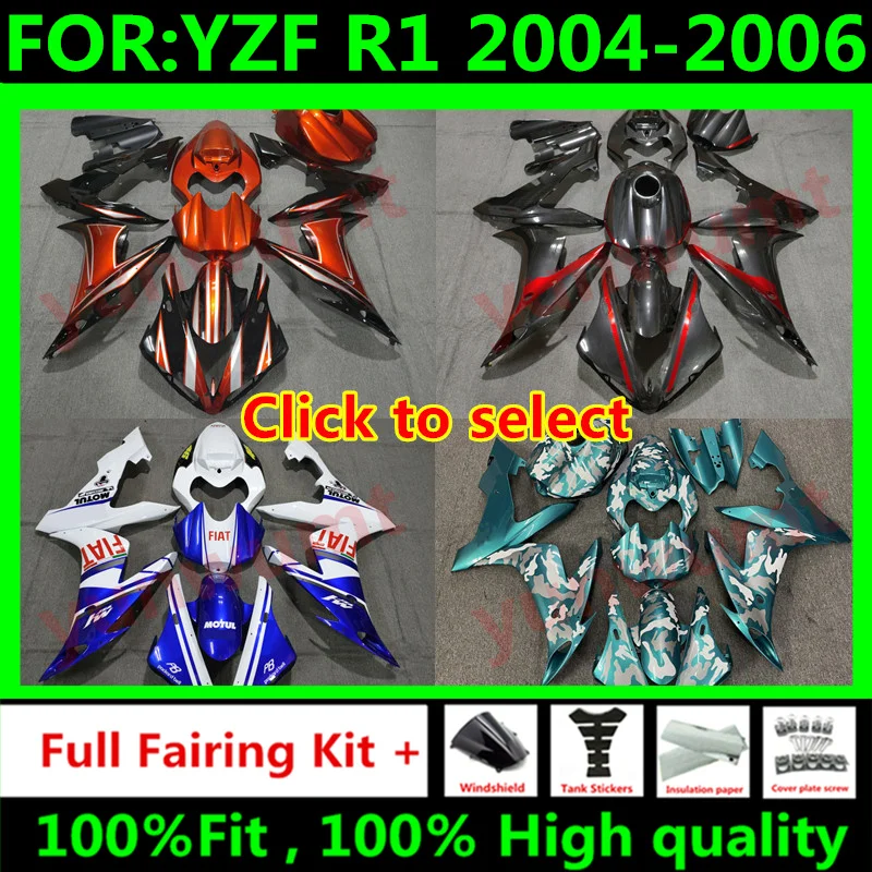 NEW ABS Motorcycle Injection mold full Fairing Kit fit For YZF R1 2004 2005 2006 YFZ-R1 04 05 06 Bodywork full abs Fairings kits
NEW ABS Motorcycle Injection mold full Fairing Kit fit For YZF R1 2004 2005 2006 YFZ-R1 04 05 06 Bodywork full abs Fairings kits