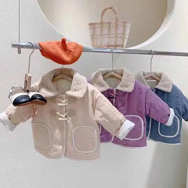Children Jackets Coat Winter Thick Warm Horn Buckle Design Baby Girl Boy Lapel Lambswool Jackets Clothes Kids Toddler Clothing
Children Jackets Coat Winter Thick Warm Horn Buckle Design Baby Girl Boy Lapel Lambswool Jackets Clothes Kids Toddler Clothing