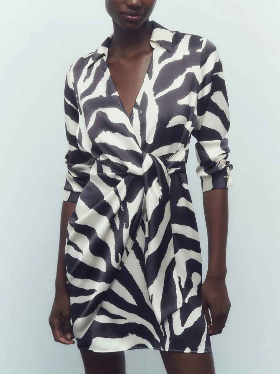 Zebra Print Beach Mini Dresses Female Autumn Satin V-neck Long Sleeve A Line Ruffle Dress Women Fashion Party Vestidos Lady 2023
Zebra Print Beach Mini Dresses Female Autumn Satin V-neck Long Sleeve A Line Ruffle Dress Women Fashion Party Vestidos Lady 2023