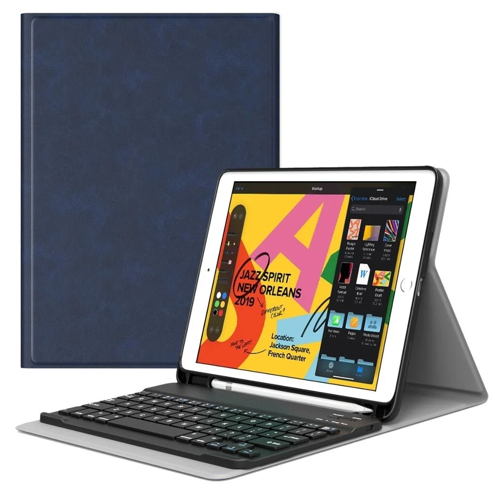 Чехол с клавиатурой для нового iPad 10,2 2019 с держателем для карандашей Apple, беспроводной чехол 7-го поколения
Чехол с клавиатурой для нового iPad 10,2 2019 с держателем для карандашей Apple, беспроводной чехол 7-го поколения