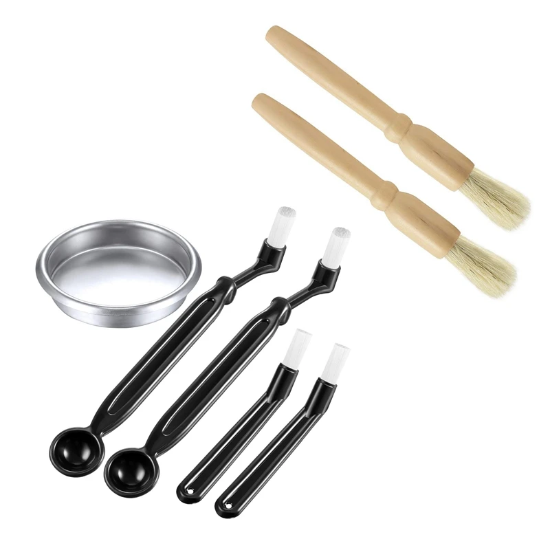 4 Pieces Coffee Machine Brush With Spoon And 1 Piece 58 Mm Stainless Steel Back Flush Insert Metal Blind Filter & 2 Pcs Coffee G
4 Pieces Coffee Machine Brush With Spoon And 1 Piece 58 Mm Stainless Steel Back Flush Insert Metal Blind Filter & 2 Pcs Coffee G