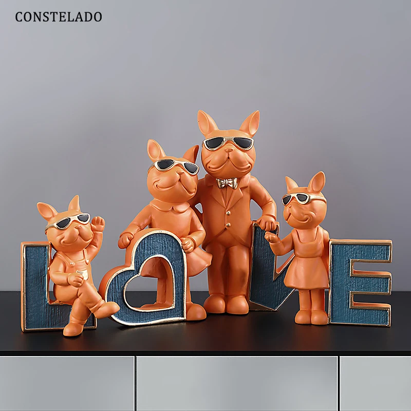 4Pcs/Set French Bulldog Family Sculpture Nordic Crafts Sculpture Ornaments Tabletop Living Room Home Decoration Statue Gift
4Pcs/Set French Bulldog Family Sculpture Nordic Crafts Sculpture Ornaments Tabletop Living Room Home Decoration Statue Gift