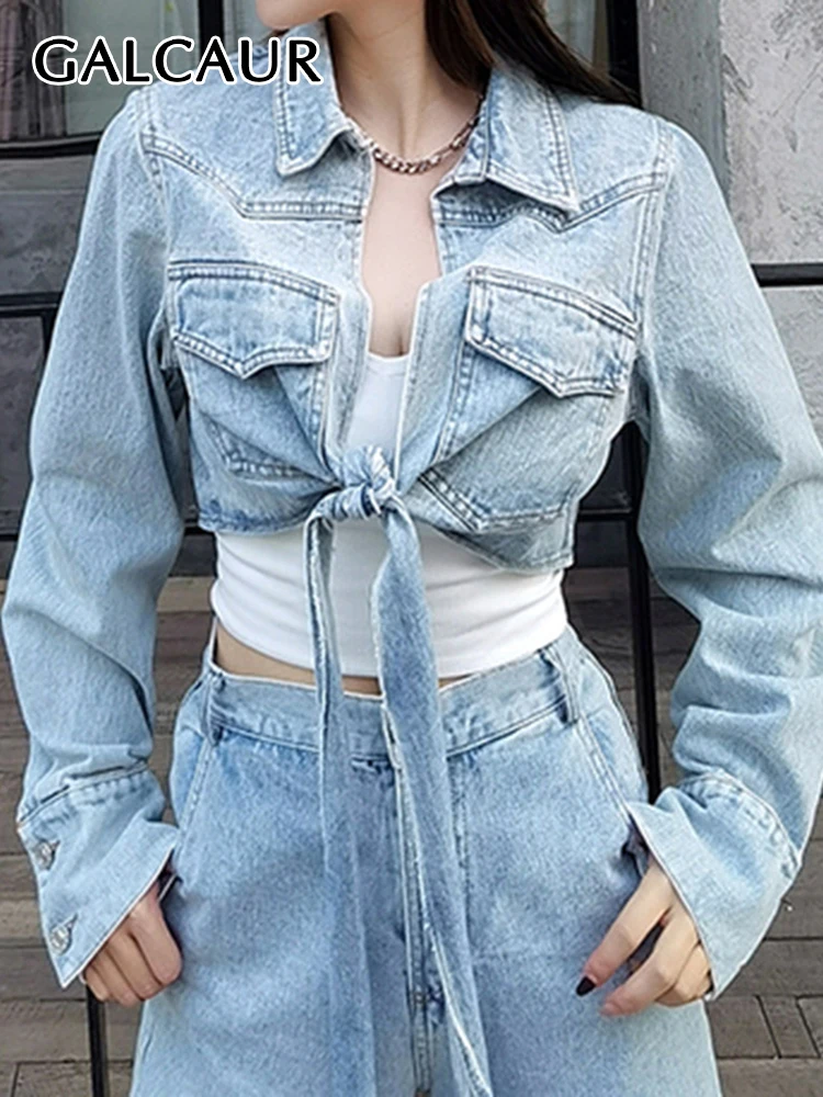 GALCAUR Casual Denim Jacket For Women Lapel Long Sleeve Solid Minimalist Jackets Female Korean Fashion Clothing Style New 2022
GALCAUR Casual Denim Jacket For Women Lapel Long Sleeve Solid Minimalist Jackets Female Korean Fashion Clothing Style New 2022