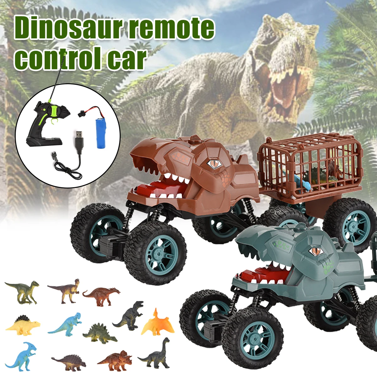 Remote Control Dinosaur Car Toy Rechargeable Dinosaur Truck with Detachable Container 3Pcs Dinosaur Off-Road Climbing Vehicle
Remote Control Dinosaur Car Toy Rechargeable Dinosaur Truck with Detachable Container 3Pcs Dinosaur Off-Road Climbing Vehicle