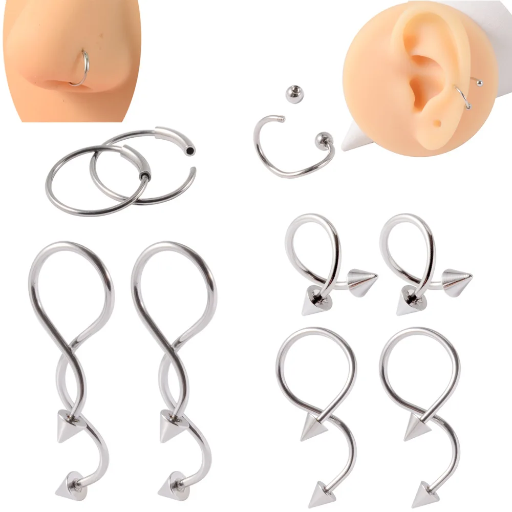 Leosoxs 1 Pcs Stainless Steel Twisted Rope Stud Earrings Point Cone Ball Wrap Earrings Ear Bone Studs Circle Nose Rings
Leosoxs 1 Pcs Stainless Steel Twisted Rope Stud Earrings Point Cone Ball Wrap Earrings Ear Bone Studs Circle Nose Rings