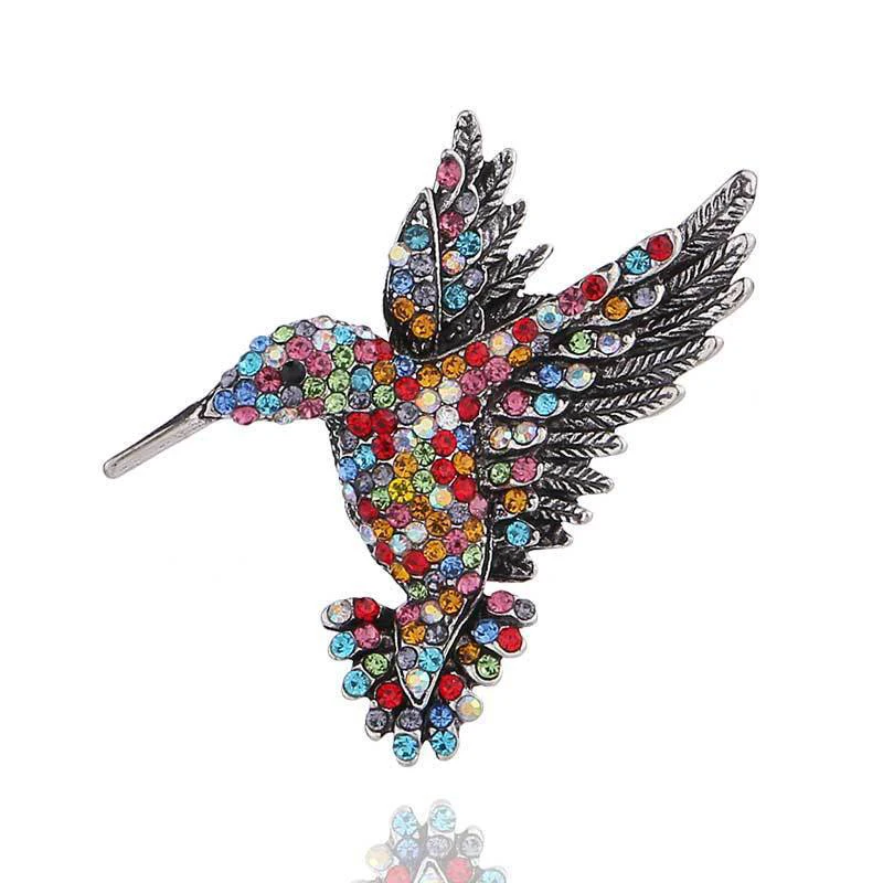 

Colorful Rhinestone Hummingbird Brooches Women Fashion Animal Pin Brooch Party Coat Scarf Jewelry Clothing Accessories