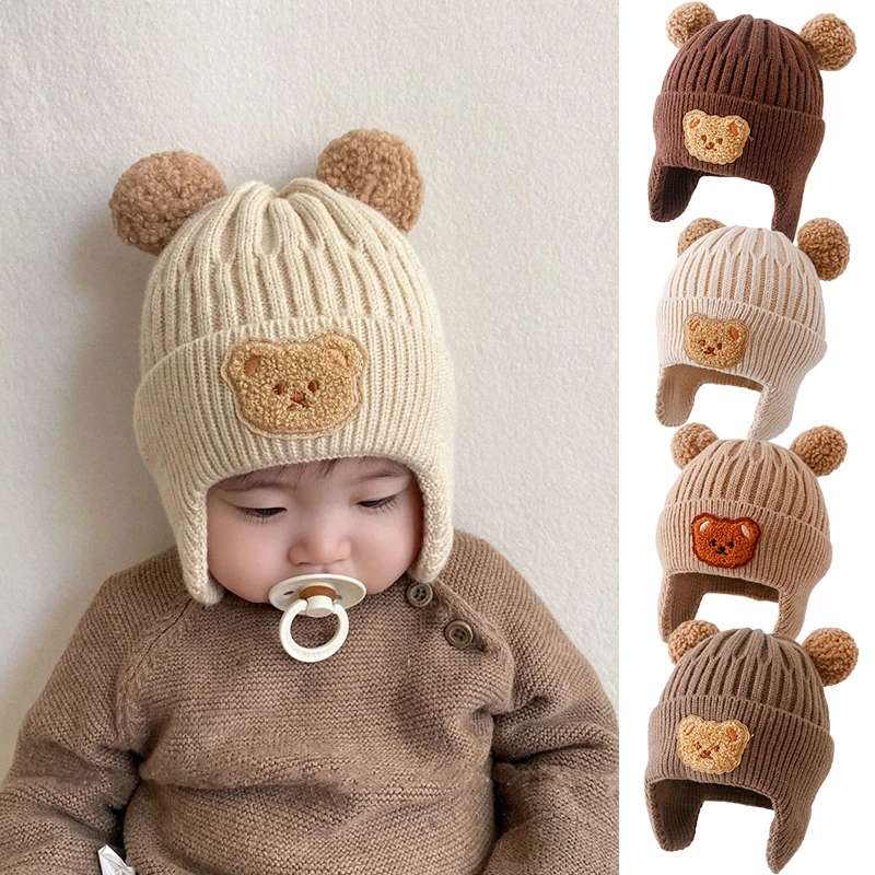 Cartoon Bear Ear Protection Knitted Hat for Toddler Boys Girls Winter Baby Beanie Cap Cute Korean Fashion Kids Warm Crochet Hats
Cartoon Bear Ear Protection Knitted Hat for Toddler Boys Girls Winter Baby Beanie Cap Cute Korean Fashion Kids Warm Crochet Hats
