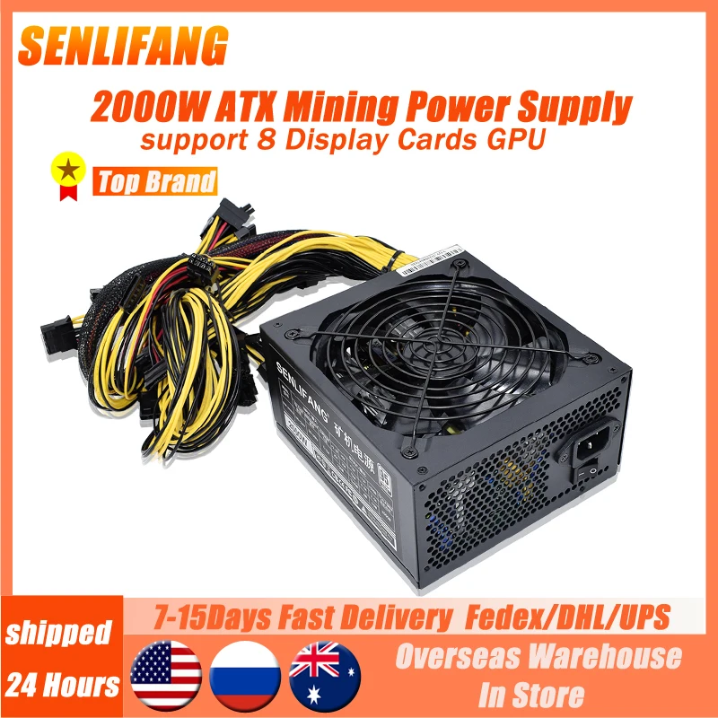 Brand New SLF PC Power Supply 2000W Support 8 Display Cards GPU 12V 4PIN 180-260V PSU For BTC ETC RVN Bitcoin Miner Power Supply
Brand New SLF PC Power Supply 2000W Support 8 Display Cards GPU 12V 4PIN 180-260V PSU For BTC ETC RVN Bitcoin Miner Power Supply