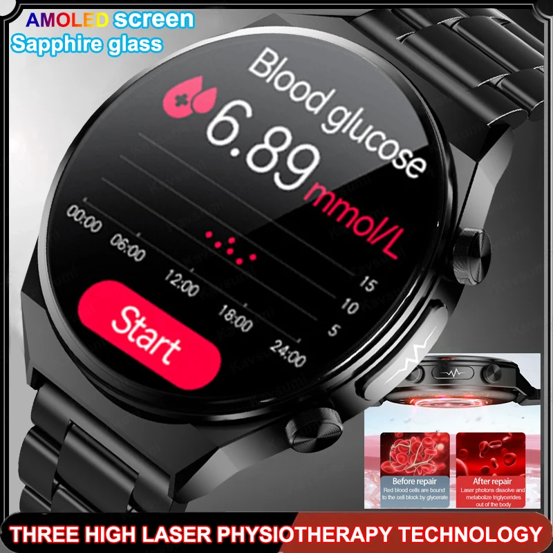 Sapphire Glass Smartwatch Blood Sugar Blood lipids Blood Pressure Body Temperature Health Monitoring Smart Watch For Men Clock
Sapphire Glass Smartwatch Blood Sugar Blood lipids Blood Pressure Body Temperature Health Monitoring Smart Watch For Men Clock