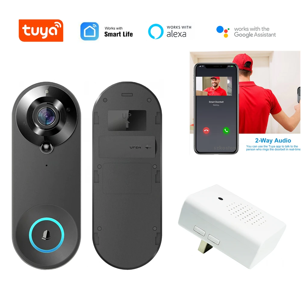 Tuya Smart Home Video Doorbell Wifi Wireless 1080P HD Camera Voice Control Alarm Work with Alexa Google Assistant
Tuya Smart Home Video Doorbell Wifi Wireless 1080P HD Camera Voice Control Alarm Work with Alexa Google Assistant