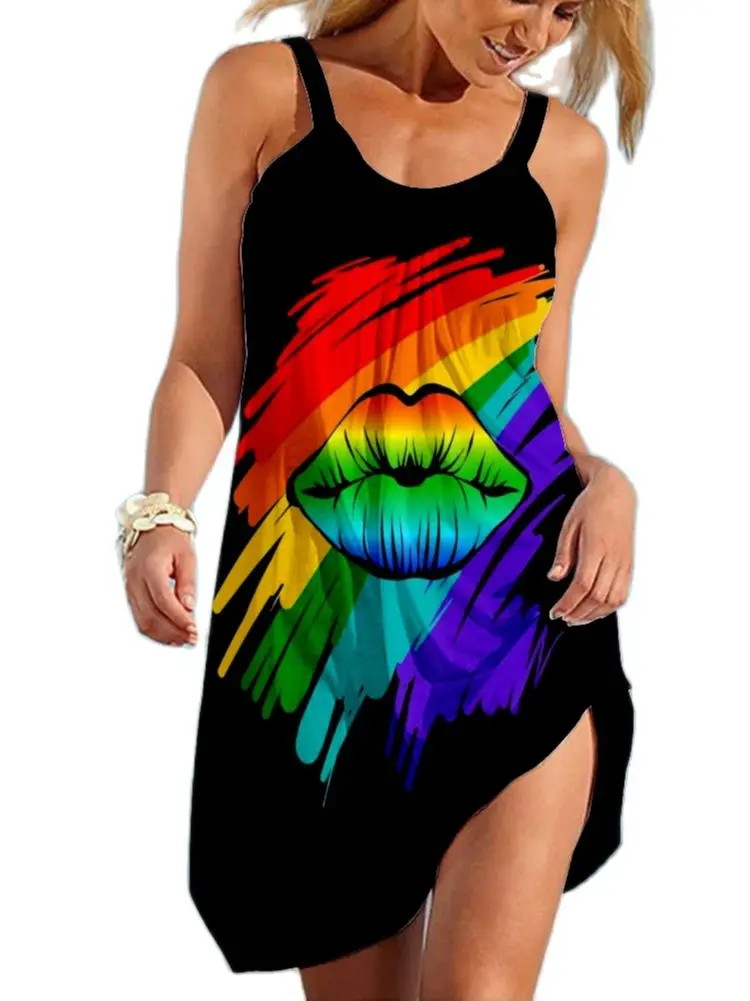 Новинка летние платья красочные красные губы пляжный принт праздничные вечерние платья 3D модное женское платье без рукавов пикантная пляж... 
Новинка летние платья красочные красные губы пляжный принт праздничные вечерние платья 3D модное женское платье без рукавов пикантная пляж...