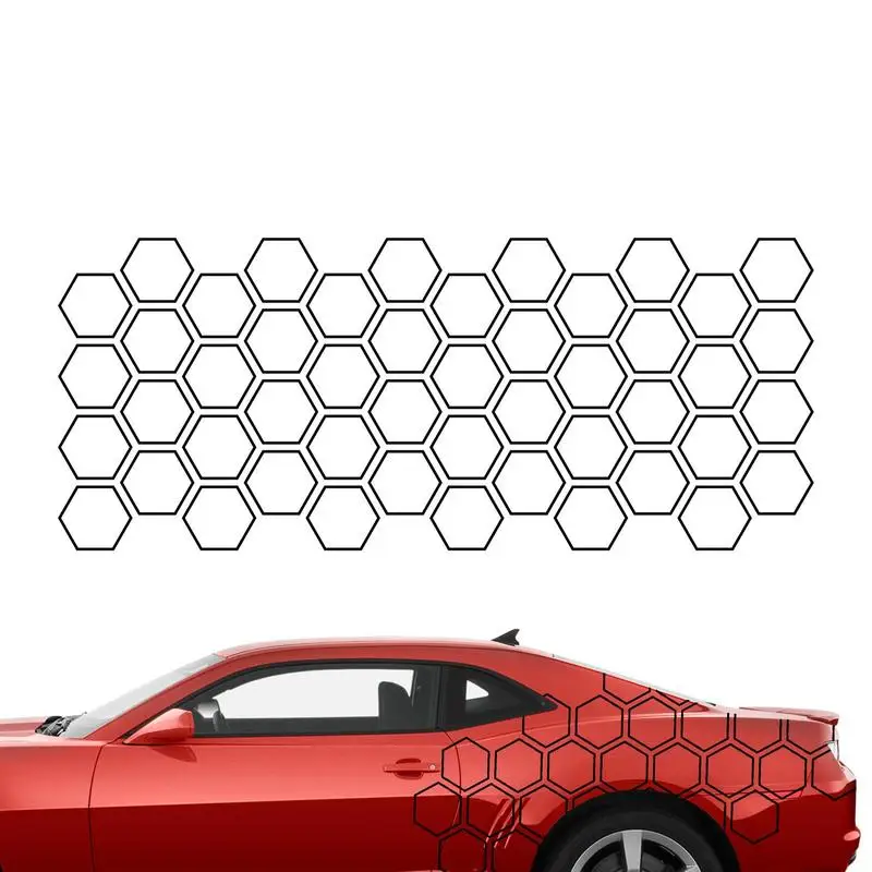 

Car Honeycomb Sticker Scratch Hiddens Self-Adhesive Decal 50*200cm/19.68*78.74in Hexagon Honeycomb Car Full Wrap Sticker