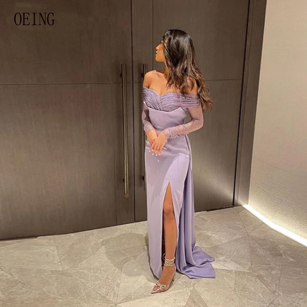 OEING Lilac Off The Shoulder Prom Dresses Elegant MermaidSlit Backless Evening Dress Saudi Arabic Formal Occasion Dresses 2023
OEING Lilac Off The Shoulder Prom Dresses Elegant MermaidSlit Backless Evening Dress Saudi Arabic Formal Occasion Dresses 2023