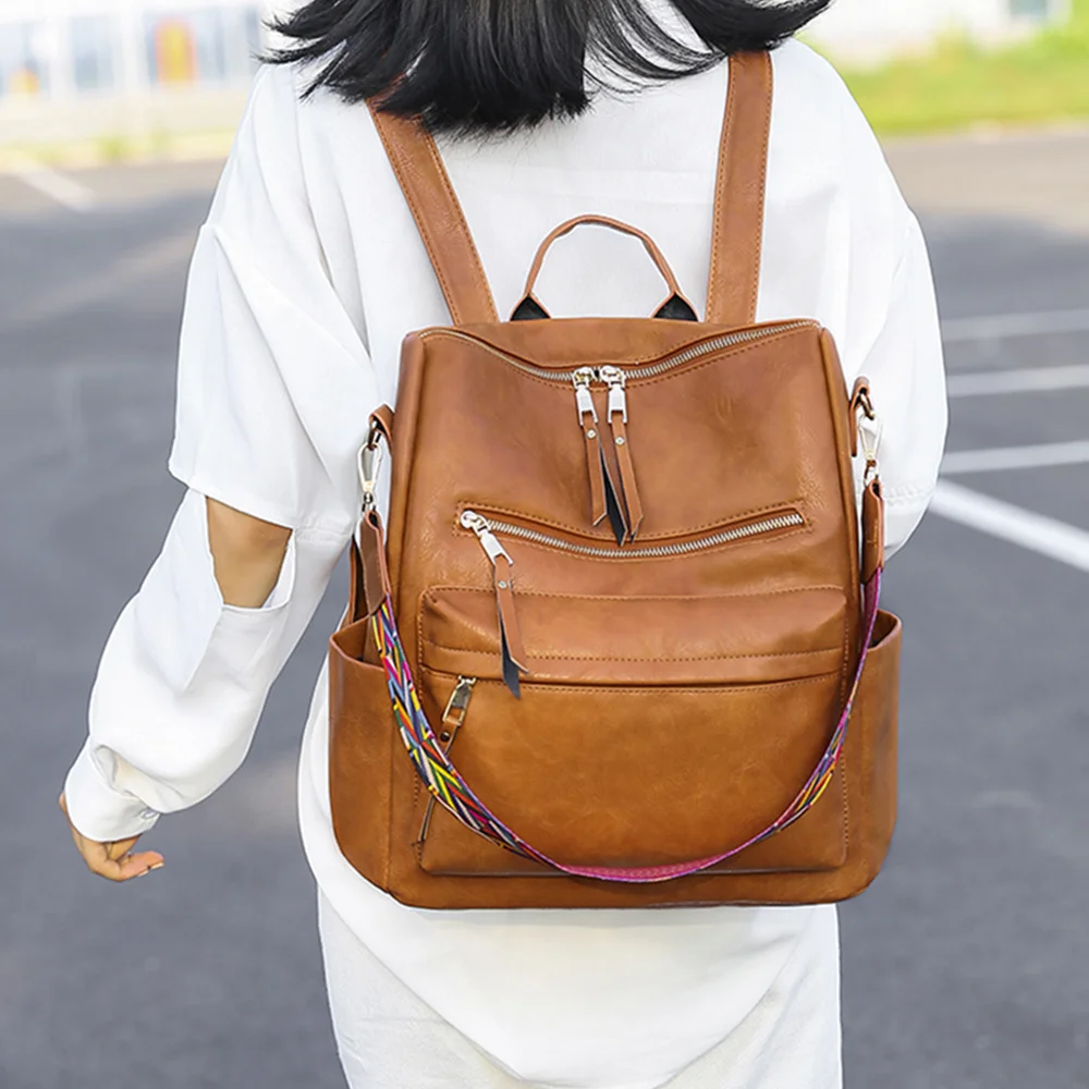 Retro Large Capacity Backpack Women PU Leather Rucksack Women Knapsack Travel Backpacks Shoulder School Bags Mochila Back Pack
Retro Large Capacity Backpack Women PU Leather Rucksack Women Knapsack Travel Backpacks Shoulder School Bags Mochila Back Pack