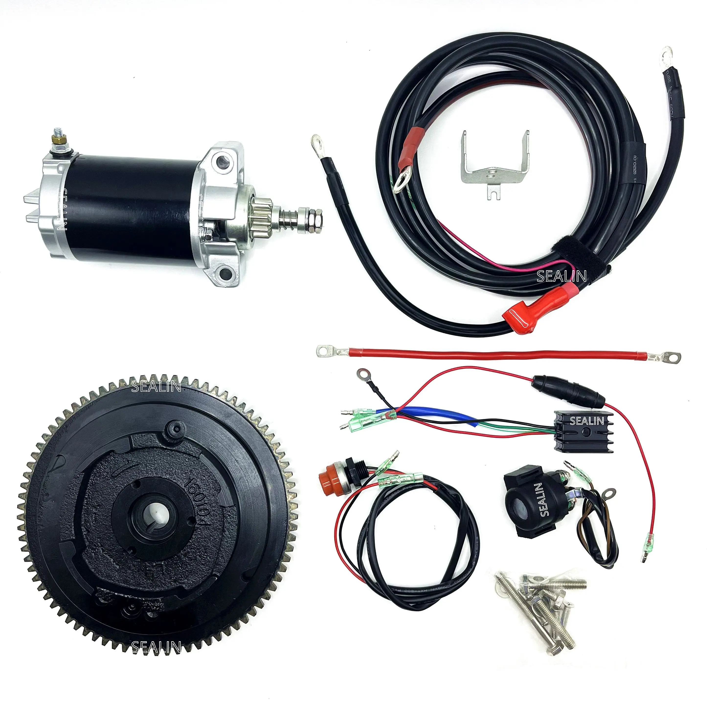 ELECTRIC START CONVERSION KIT YAMAHA OUTBOARD 15HP 4 STROKE OUTBOARD MODEL 66M-7A 2000 FLYWHEEL STARTER MOTOR
ELECTRIC START CONVERSION KIT YAMAHA OUTBOARD 15HP 4 STROKE OUTBOARD MODEL 66M-7A 2000 FLYWHEEL STARTER MOTOR