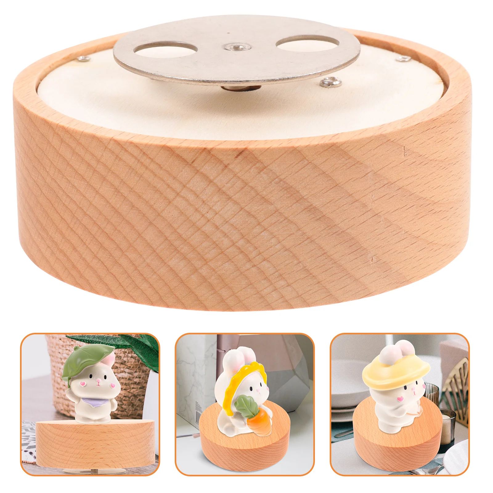 

Box Base Music Diy Stand Rotating Crystal Accessory Musical Round Wooden Bracket Melody Rotatable Mechanism Up Wind Movement