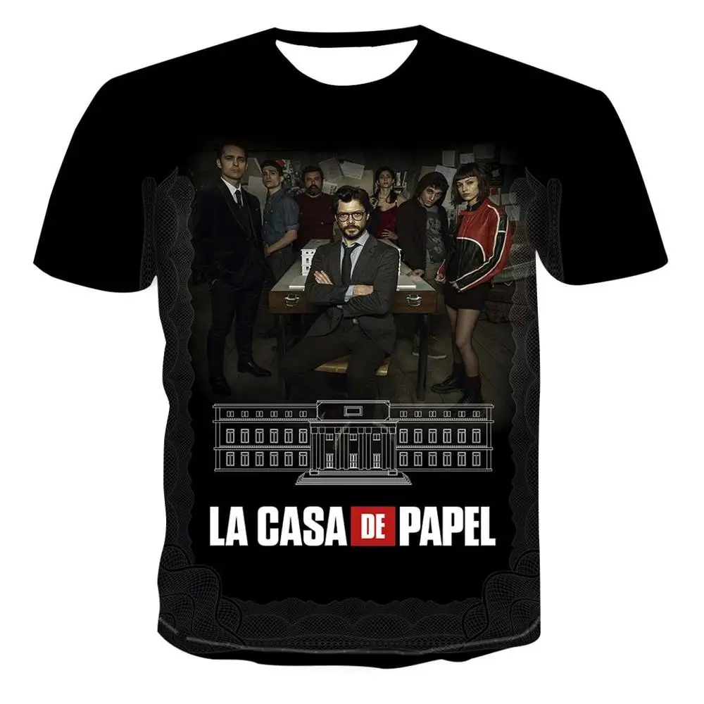 La Casa De Papel T Shirt 3D printe man Tshirt New summer fashion shirt Harajuku oversized t shirt
La Casa De Papel T Shirt 3D printe man Tshirt New summer fashion shirt Harajuku oversized t shirt