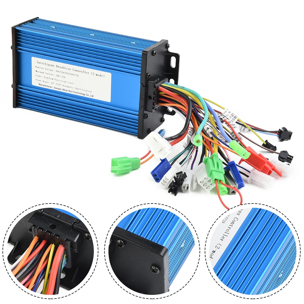 

Ebike Controller 1800W 48V 60V Brushless DC Motor Controller Lead-acid Lithium Battery Eelectric Bicycle BLDCM Controller