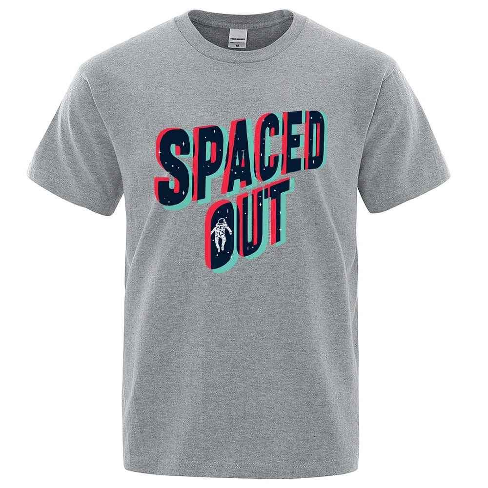 

American Comedy Spaced Out Mens T-Shirts Vintage Breathable Tops Fashion High Quality Casual T Shirt Harajuku Cotton Mens T-Shir