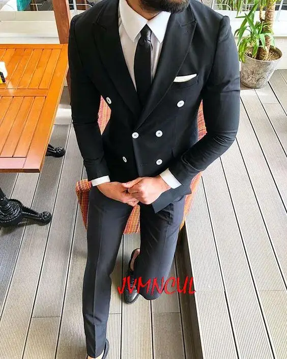 Costume Homme Mariage New Slim Fit Black Double Breasted Wedding Suits For Men Groom Best Man Party Prom Suit Male Blazer2 Pcs
Costume Homme Mariage New Slim Fit Black Double Breasted Wedding Suits For Men Groom Best Man Party Prom Suit Male Blazer2 Pcs