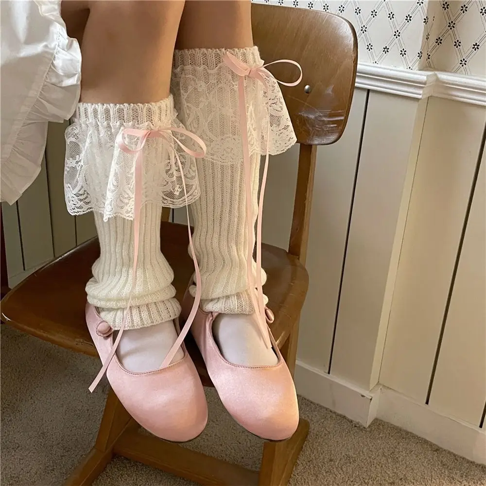1 Pair Leg Warm Socks Lolita Sweet Girl Bow Lace Knee Foot Cover Heap Heap Socks Autumn Winter Female Knitted Hosiery
1 Pair Leg Warm Socks Lolita Sweet Girl Bow Lace Knee Foot Cover Heap Heap Socks Autumn Winter Female Knitted Hosiery