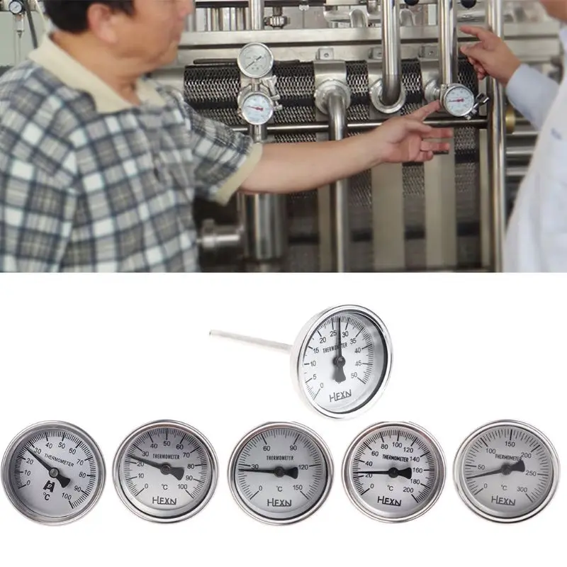 Compact Bi-Metallic Thermometer 50/100/150/200/300℃ Stainless Steel Thermometer 1/4PT Connection Used for Pipeline 367D
Compact Bi-Metallic Thermometer 50/100/150/200/300℃ Stainless Steel Thermometer 1/4PT Connection Used for Pipeline 367D