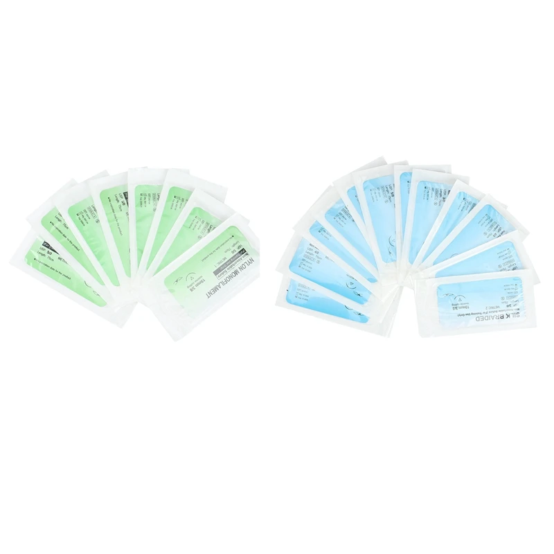 20Pc Practice Thread with Needle Nylon Silk Non-Absorbable Suture Kit Students Suture Training
20Pc Practice Thread with Needle Nylon Silk Non-Absorbable Suture Kit Students Suture Training