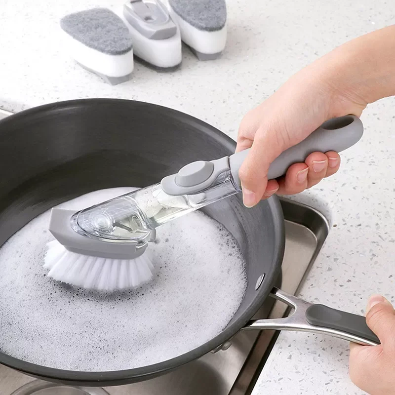Double Use Kitchen Cleaning Brush Scrubber Dish Bowl Washing Sponge Automatic Liquid Dispenser Pot Cleaner Tool Gadgets
Double Use Kitchen Cleaning Brush Scrubber Dish Bowl Washing Sponge Automatic Liquid Dispenser Pot Cleaner Tool Gadgets