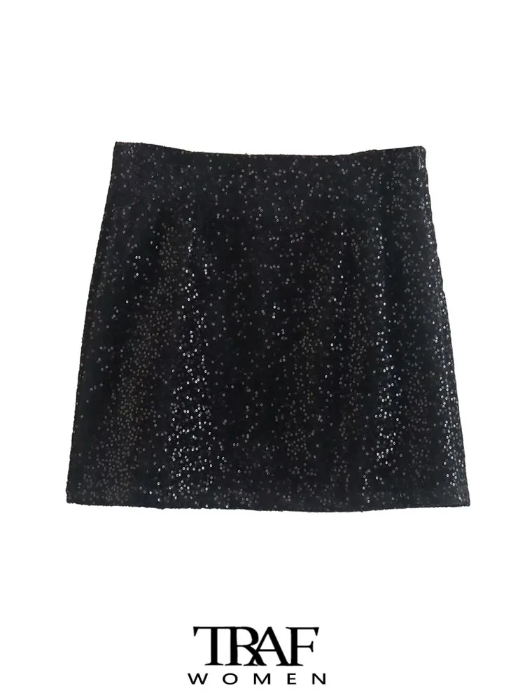 TRFA Women Fashion Shiny Sequins Mini Skirt Vintage High Waist Side Zipper Female Skirts Mujer
TRFA Women Fashion Shiny Sequins Mini Skirt Vintage High Waist Side Zipper Female Skirts Mujer
