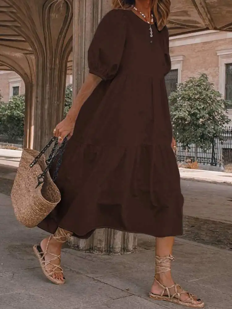 VONDA Bohemian 2022 Women Casual Robe Short Lantern Sleeve Mid-Calf Dresses Female Summer Party Sundress Loose Ruffled Vestidos
VONDA Bohemian 2022 Women Casual Robe Short Lantern Sleeve Mid-Calf Dresses Female Summer Party Sundress Loose Ruffled Vestidos