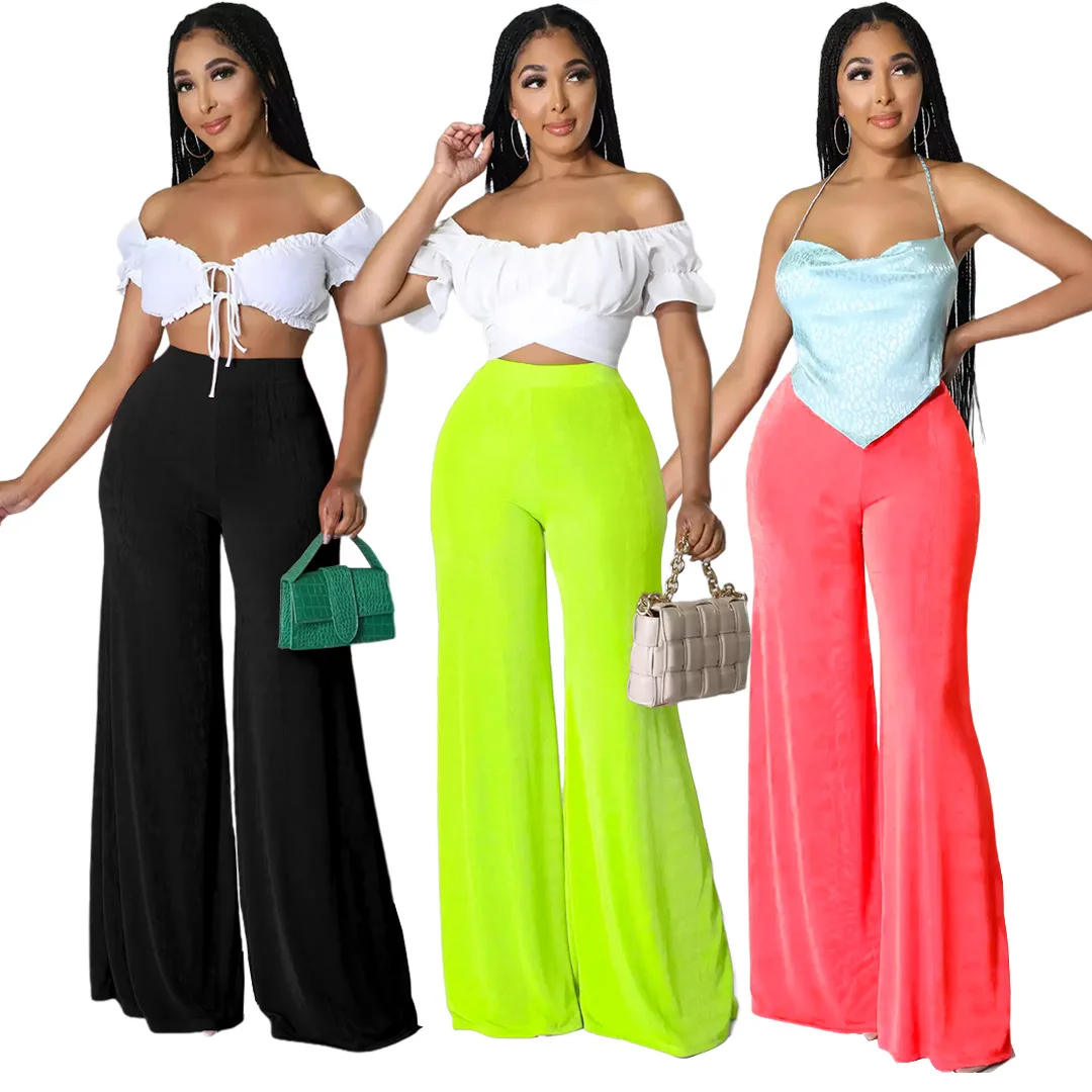 Summer Slim Women Wide Leg Pants Fashion High Stretchy Solid Soft Casual Trousers High Waist Streetwear Club Pants Ladies
Summer Slim Women Wide Leg Pants Fashion High Stretchy Solid Soft Casual Trousers High Waist Streetwear Club Pants Ladies