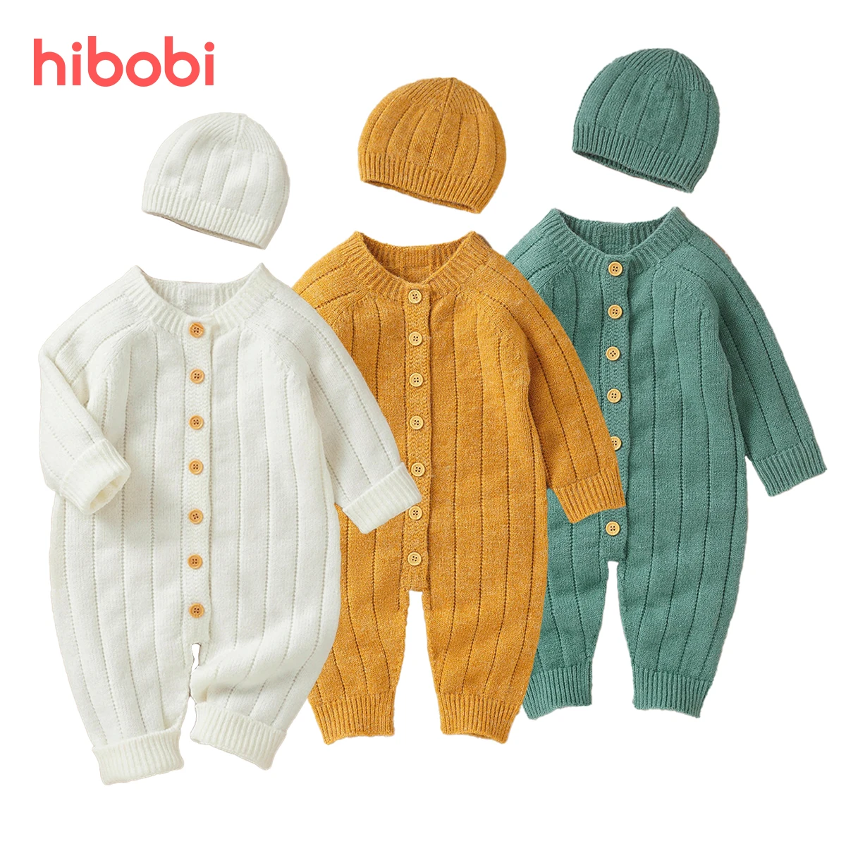 hibobi 2pcs Baby Romper Set Solid Knitted Long Sleeve Jumpsuit with Hat For Newborn One-piece Baby Outfit Infant Baby Clothes
hibobi 2pcs Baby Romper Set Solid Knitted Long Sleeve Jumpsuit with Hat For Newborn One-piece Baby Outfit Infant Baby Clothes