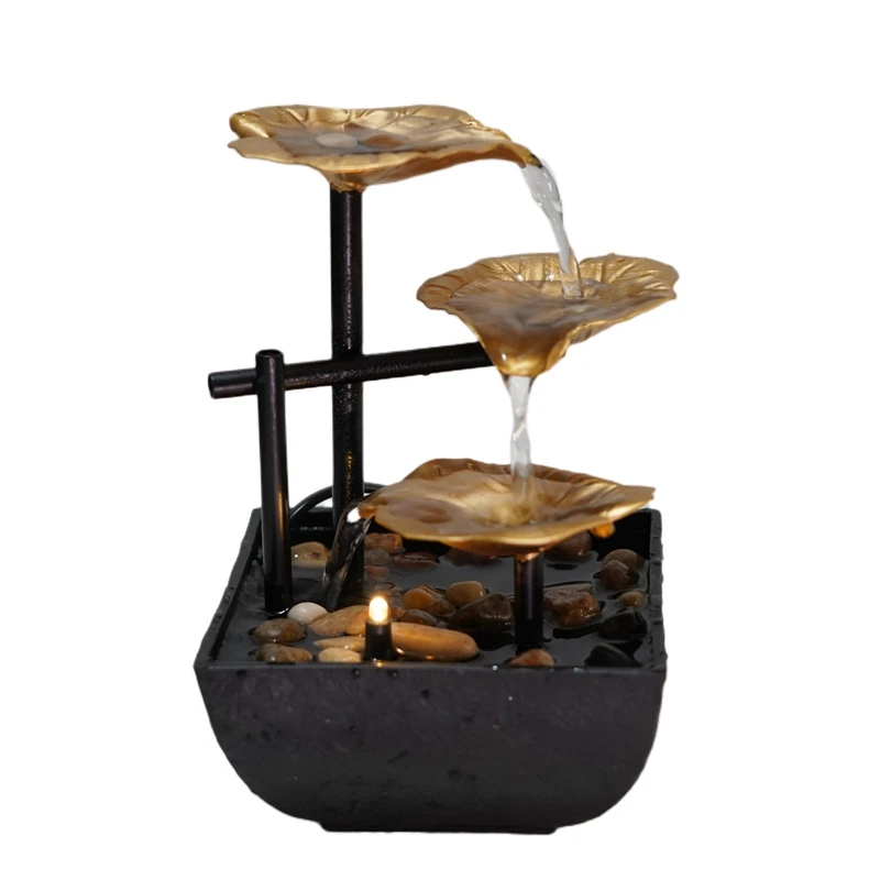 Indoor 3-Tier Tabletop Fountain, Automatic Pump with Power Switch, Extra Deep Basin with Natural Feature EU Plug Gold
Indoor 3-Tier Tabletop Fountain, Automatic Pump with Power Switch, Extra Deep Basin with Natural Feature EU Plug Gold