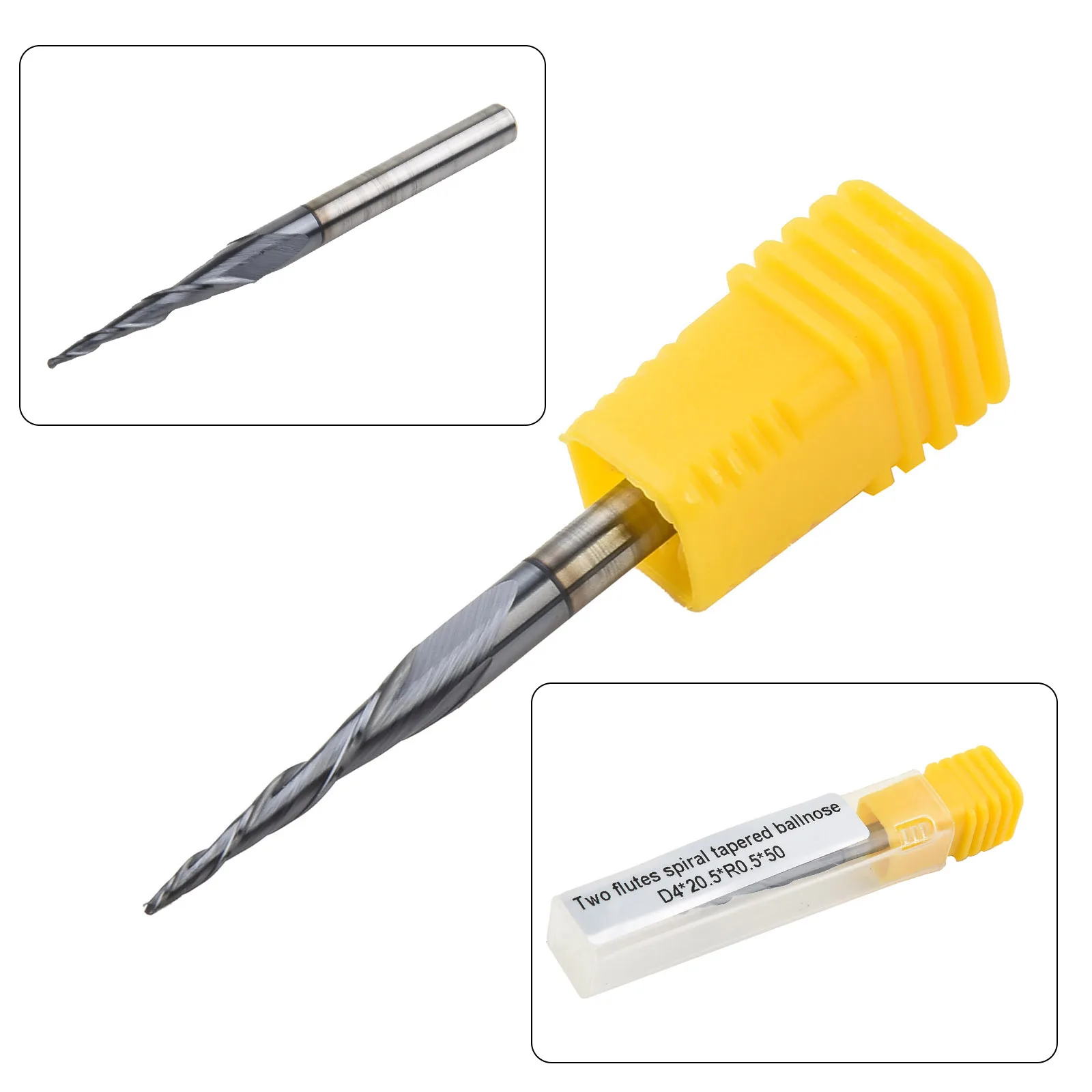 Cutter End Mill Milling Accessories Drill Bit Ball Nose Engraving CNC Tapered Shank 2-Flute TiAIN Coat Carving
Cutter End Mill Milling Accessories Drill Bit Ball Nose Engraving CNC Tapered Shank 2-Flute TiAIN Coat Carving