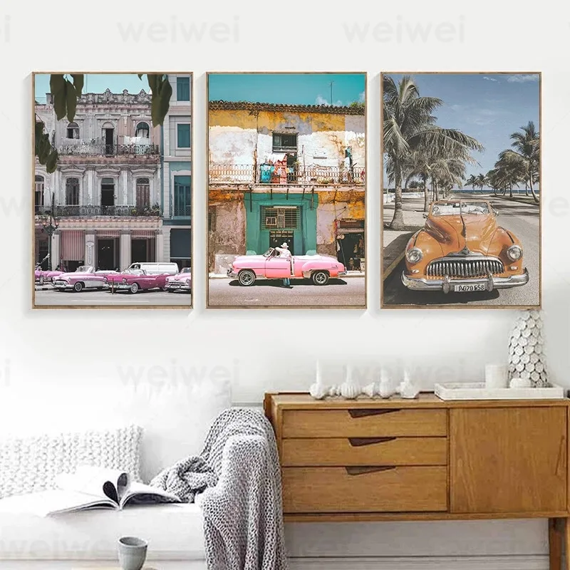 Vintage Street Car Photography Poster Canvas Painting Cuba Havana Pink Cars Art Prints Beach Summer Landscape Travel Wall Decor
Vintage Street Car Photography Poster Canvas Painting Cuba Havana Pink Cars Art Prints Beach Summer Landscape Travel Wall Decor