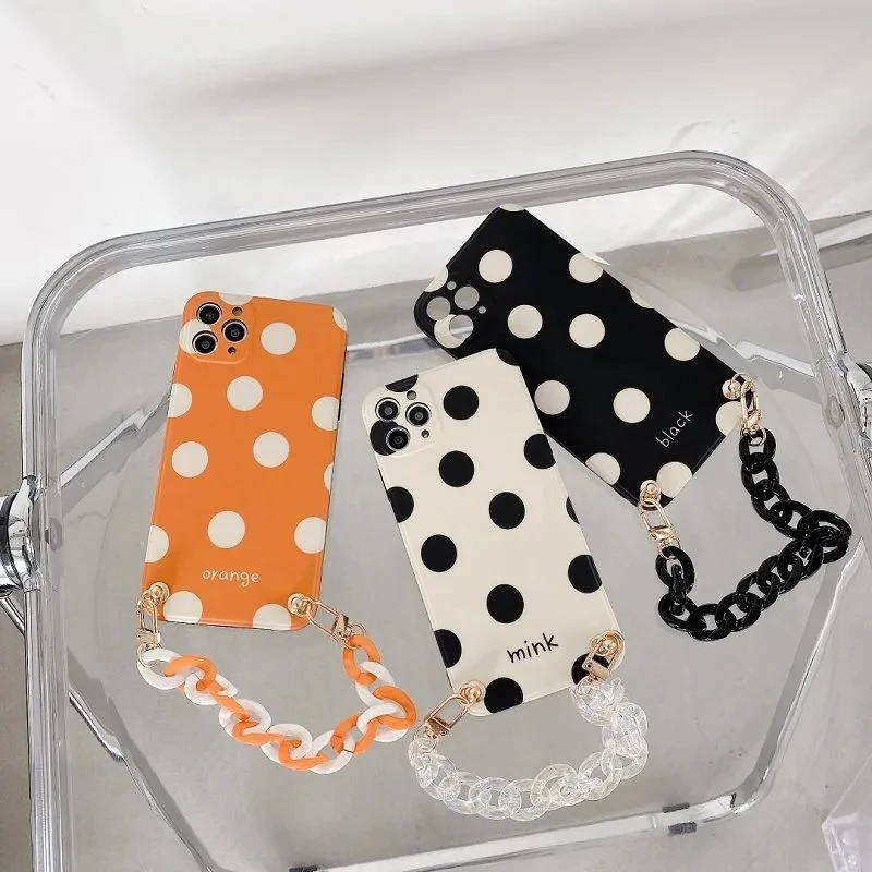 INS Polka Dot Wristband Bracelet Silicon Mobile Phone Case For iPhone XR Xs Max 8Plus 11 12 13 13 Pro Max Cover
INS Polka Dot Wristband Bracelet Silicon Mobile Phone Case For iPhone XR Xs Max 8Plus 11 12 13 13 Pro Max Cover