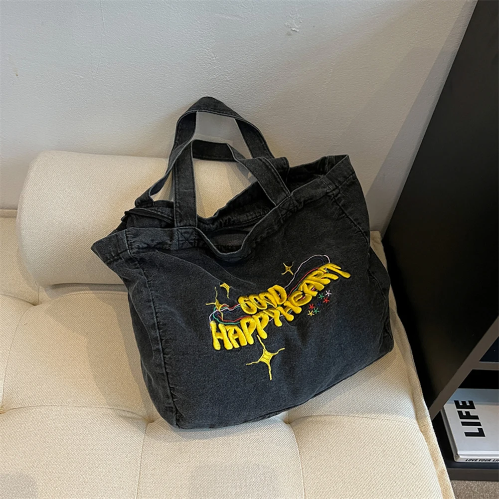 Women Casual Handbag Large Capacity Denim Hippie Crossbody Bag Solid Embroidery Zipper Clutch Bag for Travel Dating Daily Use
Women Casual Handbag Large Capacity Denim Hippie Crossbody Bag Solid Embroidery Zipper Clutch Bag for Travel Dating Daily Use