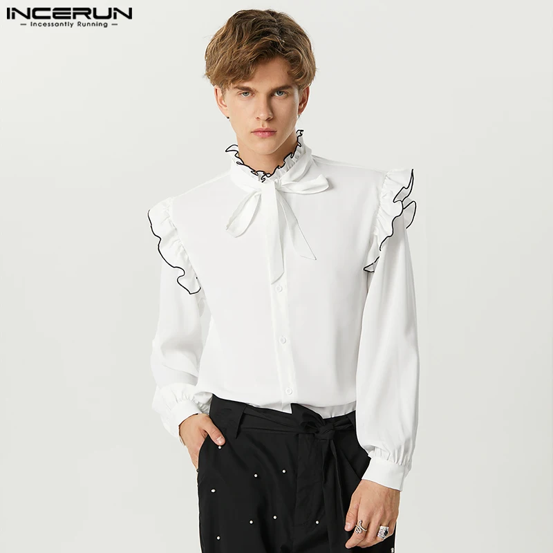 INCERUN Tops 2023 American Style Men French Style Standing Collar Ruffled Edge Tie Blouse Casual Solid Long Sleeved Shirts S-5XL
INCERUN Tops 2023 American Style Men French Style Standing Collar Ruffled Edge Tie Blouse Casual Solid Long Sleeved Shirts S-5XL