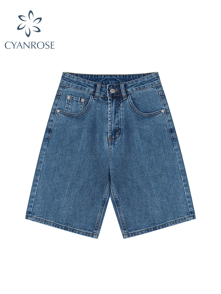 Women's High Waist Blue Wide Leg Denim Shorts Loose Casual 2022 Summer Female Solid Harajuku Streetwear Knee Length Jeans Shorts 
Women's High Waist Blue Wide Leg Denim Shorts Loose Casual 2022 Summer Female Solid Harajuku Streetwear Knee Length Jeans Shorts
