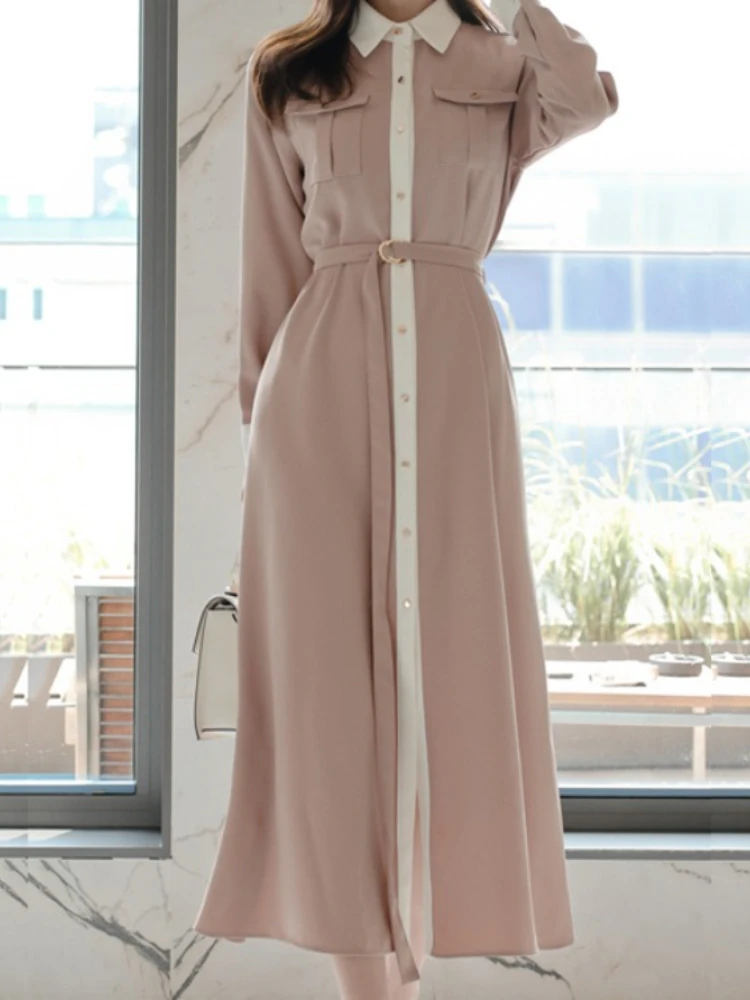 Dresses for Women 2022 Summer Fashion Lapel Dress Color Matching Shirt Dress with Waist Single-breasted Button Dress for Women
Dresses for Women 2022 Summer Fashion Lapel Dress Color Matching Shirt Dress with Waist Single-breasted Button Dress for Women