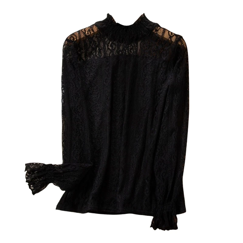 All-matching Long Sleeves Lace T-shirt for Women Exquisite-Double-layer Mesh Tops Half Turtleneck Bottoming Shirt Tops
All-matching Long Sleeves Lace T-shirt for Women Exquisite-Double-layer Mesh Tops Half Turtleneck Bottoming Shirt Tops