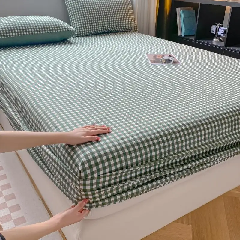 Yaapeet 1pc 100%Cotton Bed Sheet with Elastic Green Plaid Printed Fitted Sheet sabanas cama 150 Single/Queen/King Bottom Sheets
Yaapeet 1pc 100%Cotton Bed Sheet with Elastic Green Plaid Printed Fitted Sheet sabanas cama 150 Single/Queen/King Bottom Sheets