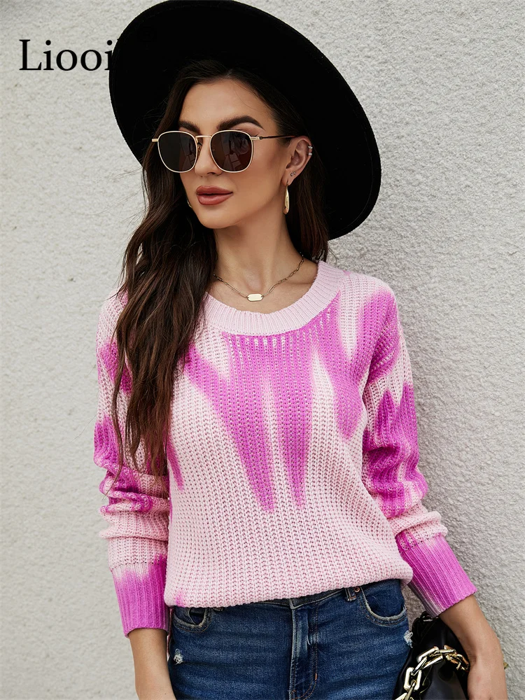 Liooil Tie Dye Print Knit Sweater Women Pull Long Sleeve Knitting Top 2023 New In Knitwears Autumn Winter Loose Knitted Sweaters
Liooil Tie Dye Print Knit Sweater Women Pull Long Sleeve Knitting Top 2023 New In Knitwears Autumn Winter Loose Knitted Sweaters