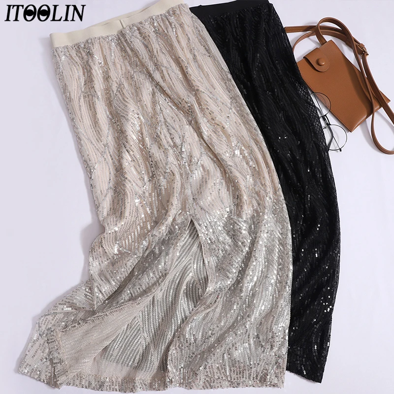 ITOOLIN Women Chic Shiny Skirts Casual Party High Waist A-line Skirt Elegant Slim For Women Office Mid Length Skirt 2023 Summer
ITOOLIN Women Chic Shiny Skirts Casual Party High Waist A-line Skirt Elegant Slim For Women Office Mid Length Skirt 2023 Summer